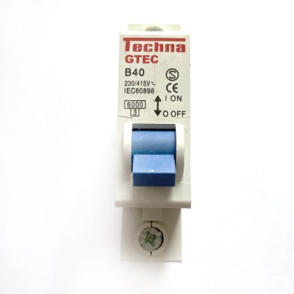 Techna GTEC B40 40A 40 Amp MCB Circuit Breaker Type B